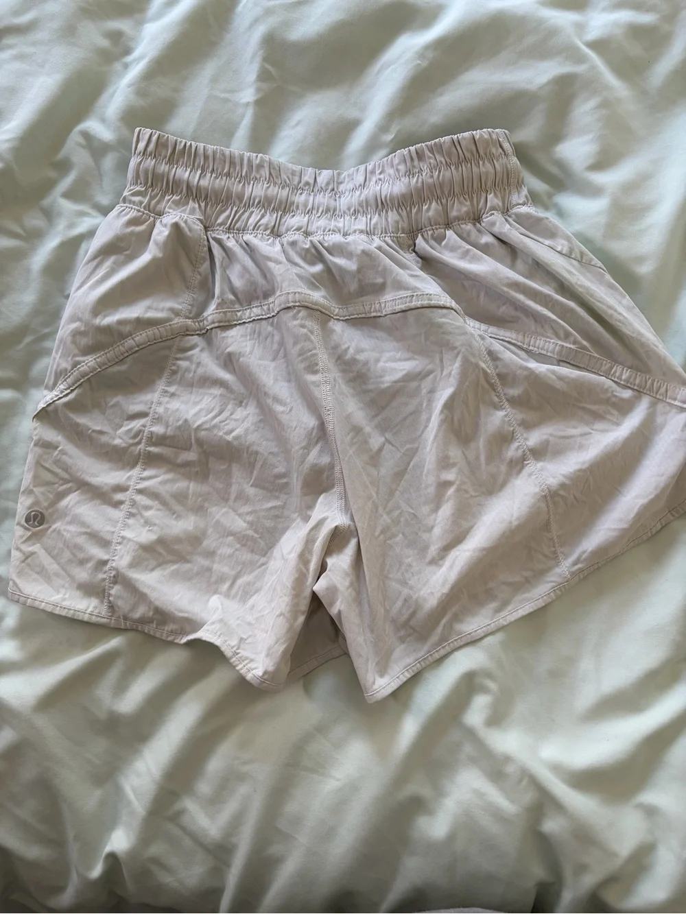 Light Gray Women's Elastic-Waist Casual Shorts